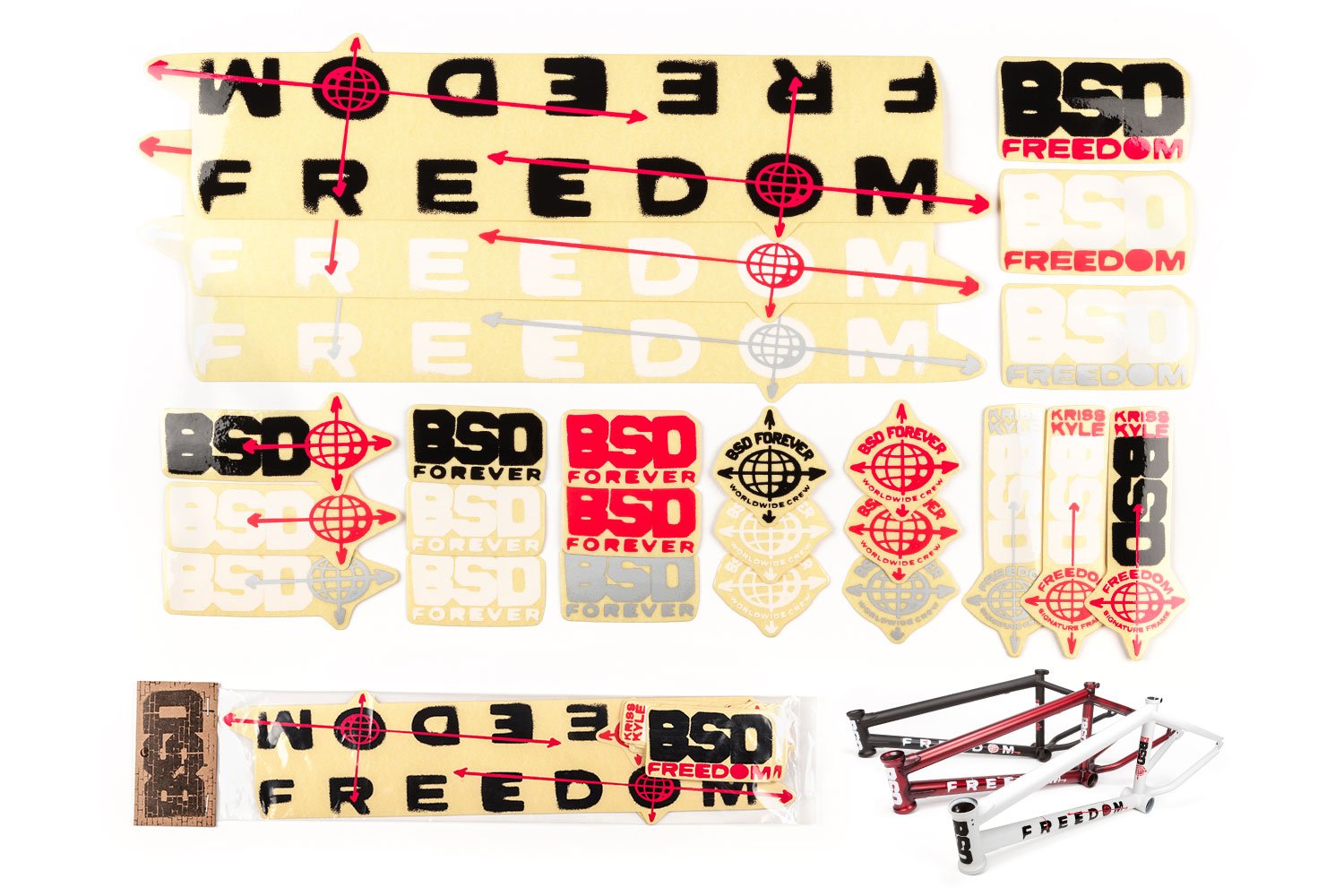 BSD BMX - Freedom Frame Sticker Pack - Kriss Kyle signature